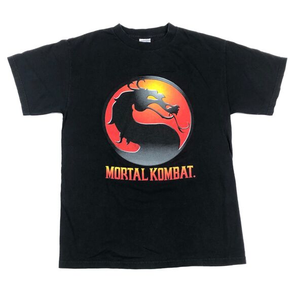Mortal Kombat Dragon Logo Video Game Movie Tee T Shirt Black Size Medium M B3 - Picture 1 of 4